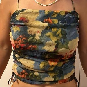 urban outfitters flower print crop top